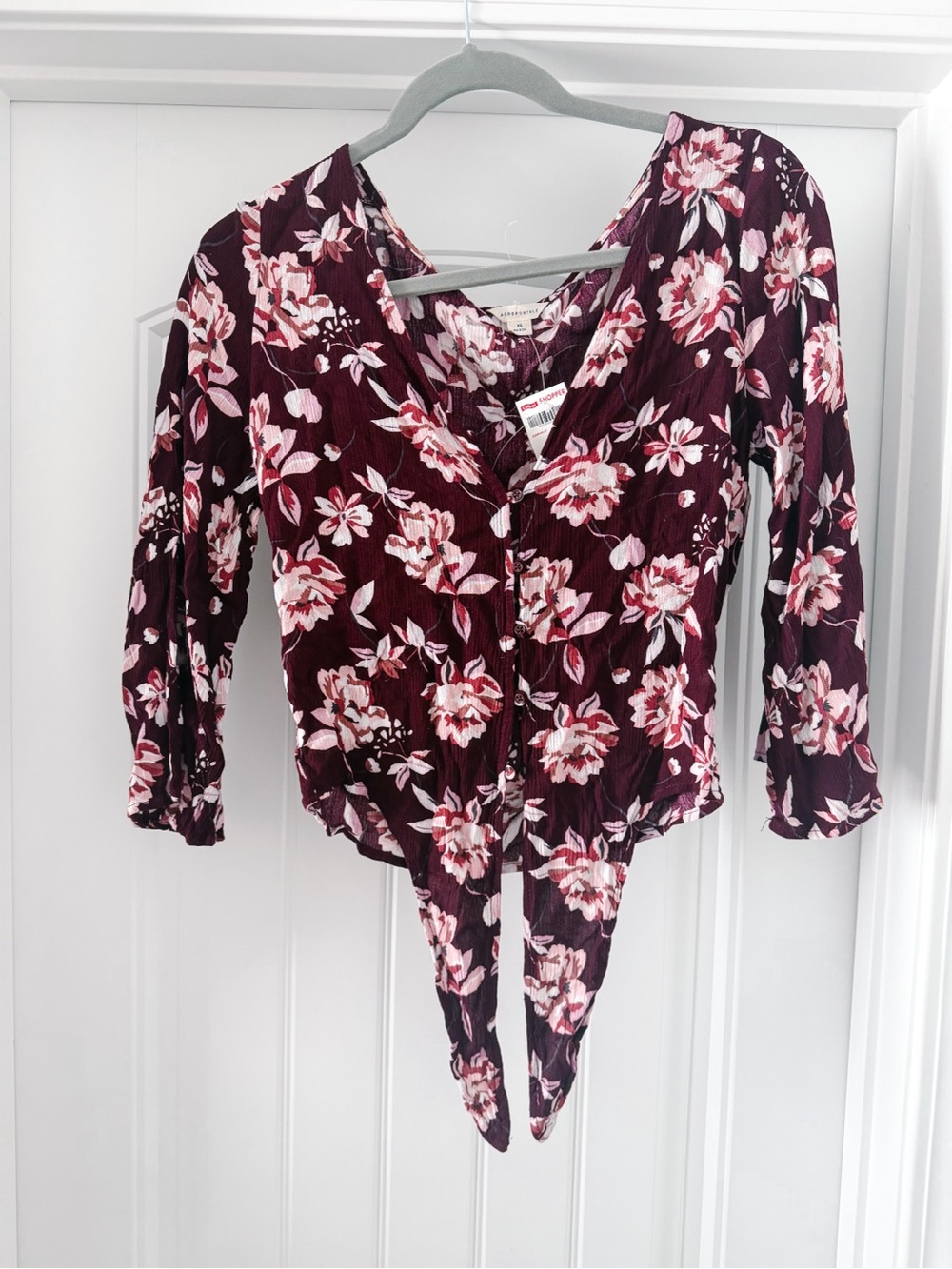 Floral Tie-Front Top - Picture 1 of 2